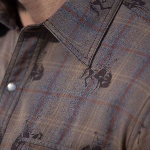 Ryan Michael Barnfly bucking horse shirt M1029F - Picture 3 of 8